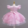 thumbnail image 4 of Lace Flower Sleeveless Gown Dress with Bow Decoration for Girls, Kids Wedding Bridesmaid Pageant Party Formal Long Gown Princess Tulle Floral Embroidery Girl Birthday Party Dresses - 2-10T, 4 of 7