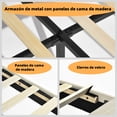 thumbnail image 4 of HOMYLIN Marco de Cama Doble, Somier Doble 206 * 153cm Base Queen con Cargador USB Type C y Tira de LED para Recamara Doble Base Tapizada Beige con Respaldo, 4 of 5