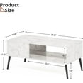 thumbnail image 3 of Marble White Coffee Table, Mid Century Modern Center Table with Storage for Living Room Home Office Apartment, 3 of 6