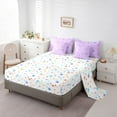 thumbnail image 5 of Feelyou Dreamy Ballet Princess Bedding Comforter Set 7 Pieces, Cute Cartoon Stars Flower Full Bedding Set, Teens Girls Women Reversible Fitted Sheet Flat Sheet, Lightweight Room Decor, 5 of 8