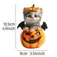 thumbnail image 3 of Cat Pumpkin Ornament, Adorable Kitten Figurine With Pumpkin Hat And Bat Wings, Exquisite Craft For Long-Lasting Home Party Decor Gift, Perfect For, 3 of 6