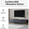 thumbnail image 5 of TV Stand with 2 Doors and 4 Drawers, TV Cabinet Furniture for TVs up to 65", Television Stand with Metal Legs, Modern Entertainment Center, TUANLUO TV Stand for Living Room Bedroom, Black, 5 of 10