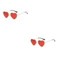 thumbnail image 3 of Sonducket Impresionantes gafas de sol en forma de corazón de PVC con lente Tac Accesorio de moda Gafas de sol en forma de corazón rojo rojo 2Conjunto, 3 of 6