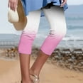 thumbnail image 2 of Gibobby Leggings Translúcido Mujer Leggings casuales 3/4 para mujer Leggings estampados cintura alta para mujer Medias atléticas Pantalones cortos entrenamiento yoga（Rosa， L), 2 of 5