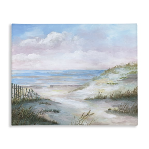 Stupell Industries Transitional Rolling Beach Sand Dunes Soft Pink Beach Sky Canvas Art, 20 x 16, by Nan