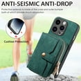 thumbnail image 4 of K-Lion Crossbody Case for iPhone 15 Pro Max,Luxury PU Leather Back Card Slot Zipper Wallet Case Shockproof Anti-Drop Full Body Protective Case Cover with Shoulder Wrist Strap for Women Girls,Green, 4 of 10
