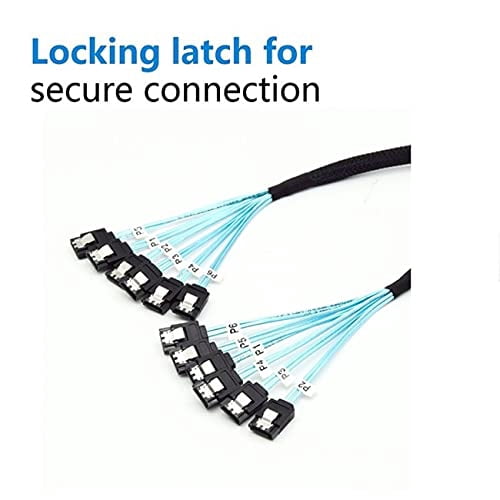 HRTGFD-Cablecc Internal 6 SATA 7pin to 6 SATA 7pin Target SSD Hard Disk 6Gbps Data Server Raid Cable