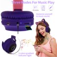 thumbnail image 3 of Auriculares inalámbricos con orejas de gato LED RGB Luces de 3 colores Cancelación de ruido, 3 of 8