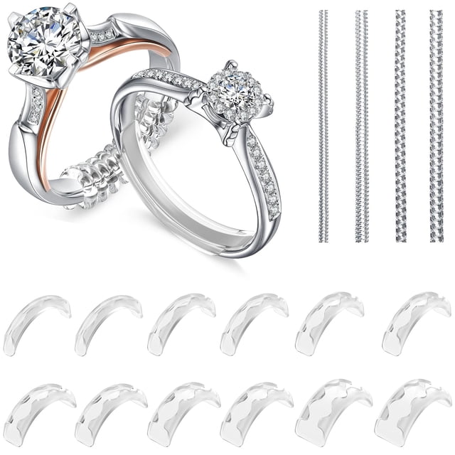 Eiito Ajustadores de talla para anillos, 16 piezas, protectores invisibles ajustables