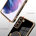 thumbnail image 3 of for Samsung Galaxy S21 Plus 5G Case Astronaut Plating Electroplate Luxury Elegant Case Camera Protector Kickstand Shockproof Protective Corner Back Cover Galaxy S21 Plus 5G Case -Black, 3 of 5