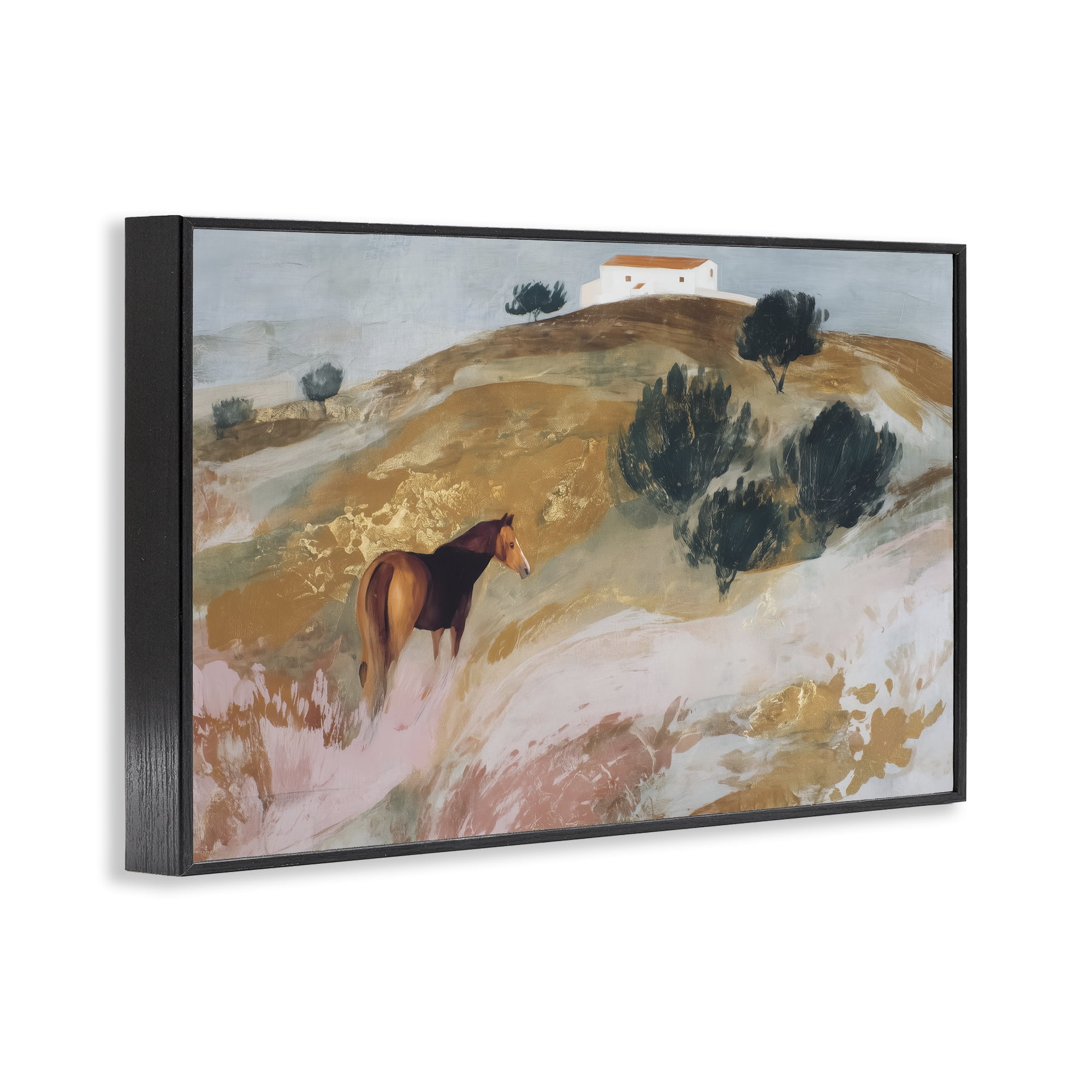 Stupell Industries Horse in Tuscan Countryside Black Framed Giclee Art, design by Chromatic Storm Studio