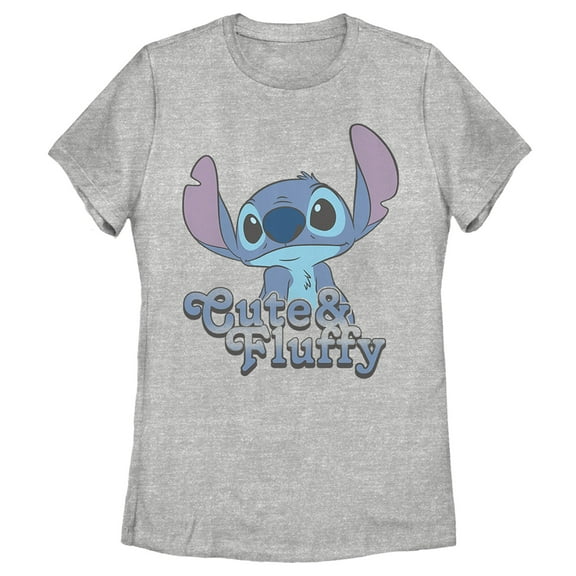 Women's Lilo & Stitch Cute & Fluffy Stitch  Graphic Tee Athletic Heather Medium