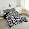 thumbnail image 4 of Erosebridal Black White Zebra Print Comforter Sets Size, Wild Animal Comforters & Duvets, Woodland Wildlife Bedding Comforter Set, Ultra Soft Room Decorative, 2-Piece, 4 of 8