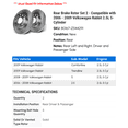 thumbnail image 2 of Rear Brake Rotor Set 2 - Compatible with 2006 - 2009 Volkswagen Rabbit 2.5L 5-Cylinder 2007 2008, 2 of 2