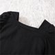 thumbnail image 5 of Gibobby Conjunto de pants para niño pequeños, bebés, niñas, manga larga, tops sólidos, pantalones a cuadros con diademas y cinturón, conjunto de 4 uds(Negro,6-7 Años), 5 of 5