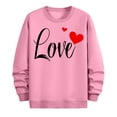 thumbnail image 4 of NTACZA Crew Neck Mens Casual Shirts Novelty Pink Valentines Day Sweatshirt Love Heart Long Sleeve Holiday Mens T-Shirts L, 4 of 5