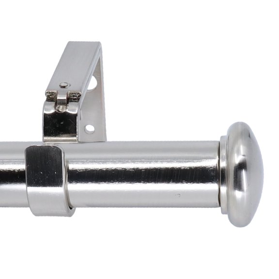 Meriville 1-Inch Diameter Granville End Cap Single Window Treatment Curtain Rod, 48-Inch to 84-Inch, Satin Nickel