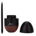 thumbnail image 2 of Delineador de ojos en crema 2 en 1, resistente al agua, delineador de ojos, herramienta cosmética de maquillaje de ojos que no marea (negro + café), 2 of 8