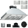 thumbnail image 2 of 36" 800CFM Stainless Steel Range Hood - 3-Speed, LED Lights, Baffle Filters, Ducted/Ductless Convertible, ETL Certified for Kitchen Ventilation, 2 of 11