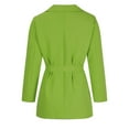 thumbnail image 6 of XFLWAM Womens Fashion Belted Blazer Open Front Long Sleeve Office Blazer Bussiness Casual Jackets Work Suit with Pocket Green S, 6 of 7