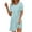 Light Blue, variant on Summer Beach Dresses for Women, Party Dresses for Women Casual Round Neck Solid Loose Chest Pleated Short Sleeved Dress,Hot Pink,S
