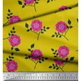 thumbnail image 3 of Soimoi Poly Georgette Tissu Feuilles & Fleurs Roses Imprimé Floral par Yard 42 Pouces de Large, 3 of 3