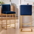 thumbnail image 5 of 27 Inch Bar Stool, Velvet Counter Height Bar Stools, Set of 4 Bar Chairs with Back and Metal Legs, Kitchen Island Counter Stools for Pub, Dinning Room, Cafes, 5 of 8