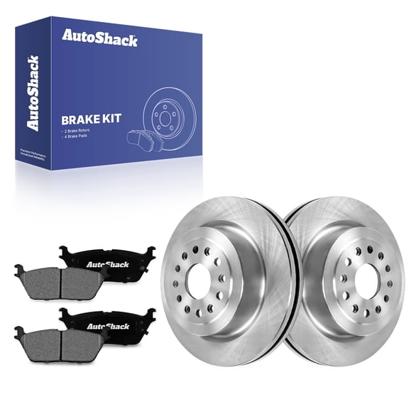 AutoShack Rear Brake Rotors & Ceramic Pads for Ram, 1500 2019-2025, 4WD RWD AWD L6 3.0L V6 3.0L 3.6L V8 5.7L 6.2L - 14.76" (375 mm), 6-Lug