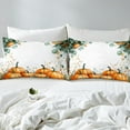 thumbnail image 4 of Manfei Orange Pumpkin Sheet Set Twin,Thanksgiving Day Bedding Sets Twin Size,Tree Leaves Twin Sheet Sets,Microfiber Festival Room Decoration,3pcs, 4 of 6