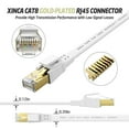 thumbnail image 5 of XINCA Cat8 Ethernet Cable lnternet Network Flat Patch Cord 6ft White with 4 Clips Rj45 Connectors transfer speed40 Gbps 2000MHz Connector for modems routers Computers Cable high Speed Cable Distri, 5 of 9