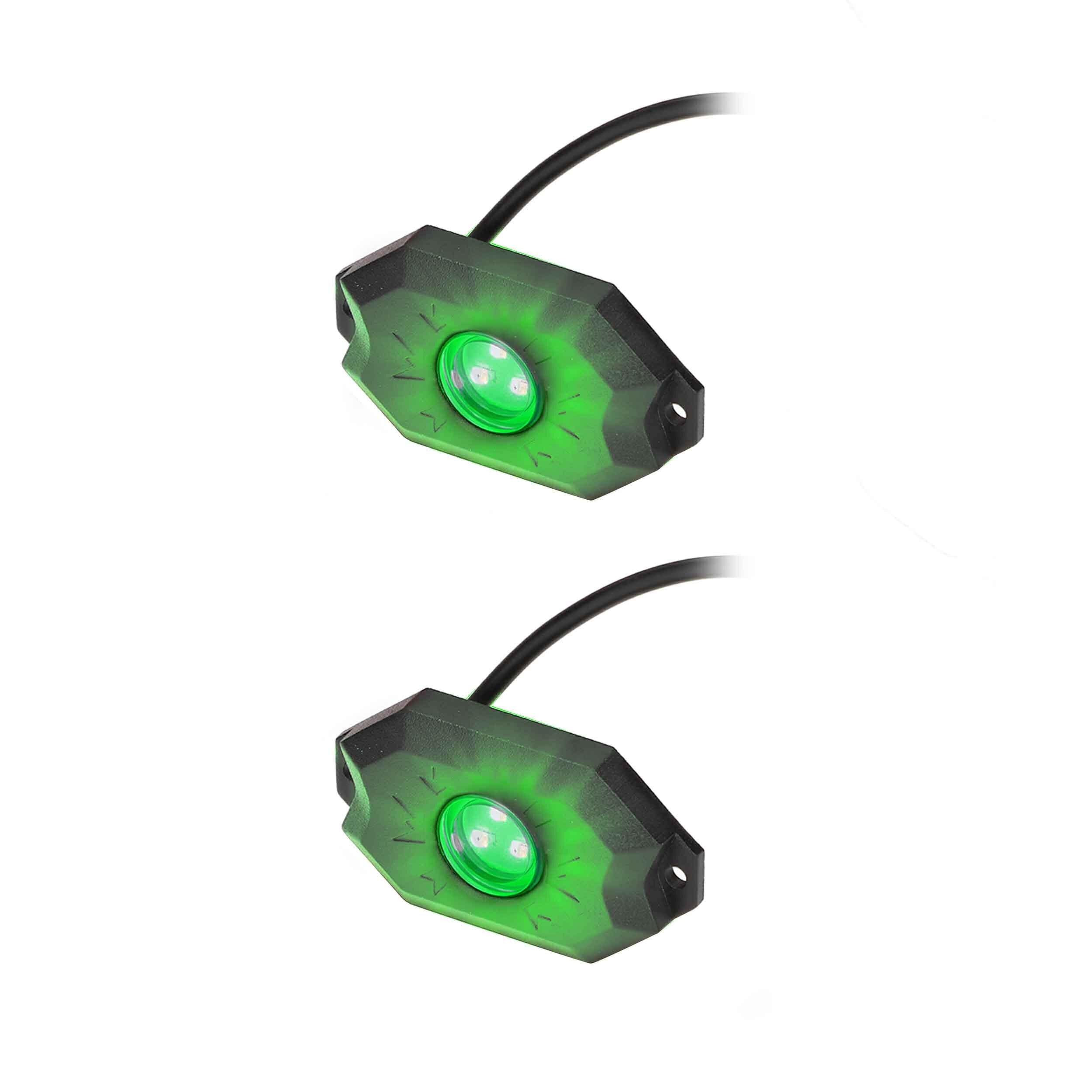 GREEN SNGL COLOR ROCK LGHT 2PK