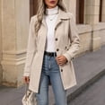 thumbnail image 4 of Edvintorg Womens Trench Coat Solid Color Long Sleeve Loose Long Jacket Turndown Collar Casual Button Down Outerwear with Pocket Woman Clothes White S-2XL, 4 of 7