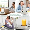 thumbnail image 5 of Electric Large Candle Warmer Plate - Ceramic Candle Wax Warmers for Jar Candles, Coffee Mug Warmer, Cup Warmers for Home Office, Aromatherapy Fragrance and Heating Beverage, Milk, Tea, Hot Chocolate, 5 of 10