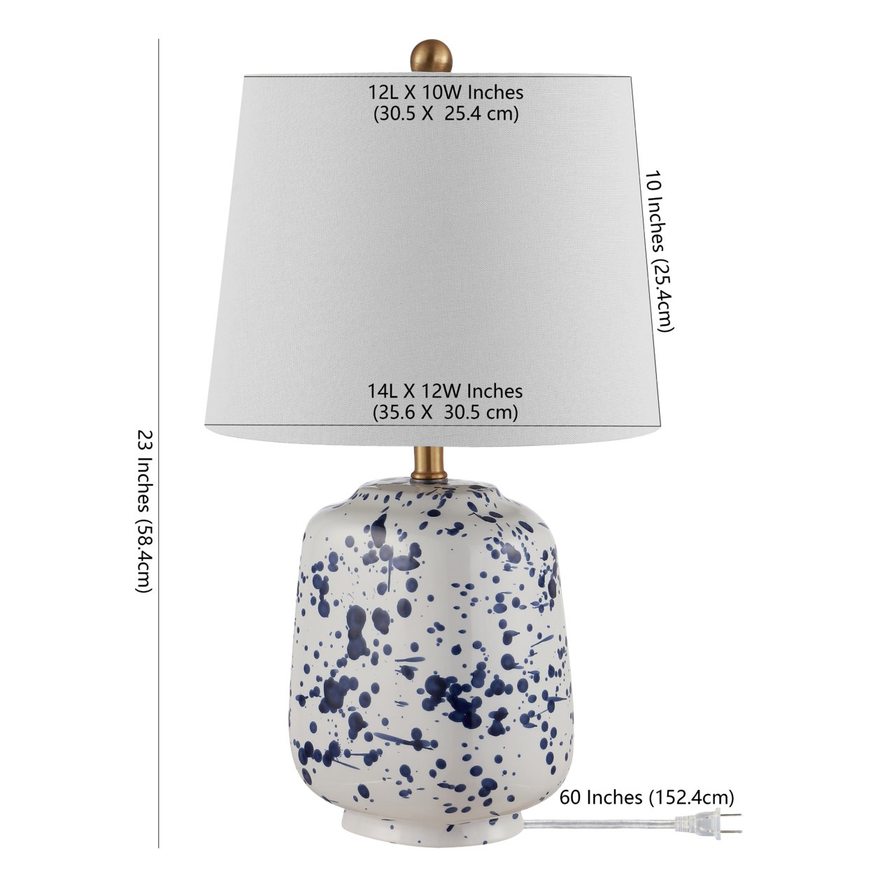 Safavieh Greyon 13 in Contemporary Gold Table Lamps with White Transitional Shades