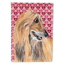 Afghan Hound Hearts Love and Valentines Day House Flag