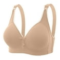 thumbnail image 2 of Vrotazzy Women's Plus Size Seamless Wire Bra With Four Clasp Maternity Breathable Comfort Enhancing Lift Design, 2 of 3