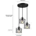 thumbnail image 4 of DHZMDS L&aacute;mpara colgante de estilo retro n&oacute;rdico,3 Luz Moderna Industrial Con Pantalla De R&uacute;stica Colgante L&aacute;mpara De Techo Para Isla De Cocina Comedor Cafet, 4 of 7