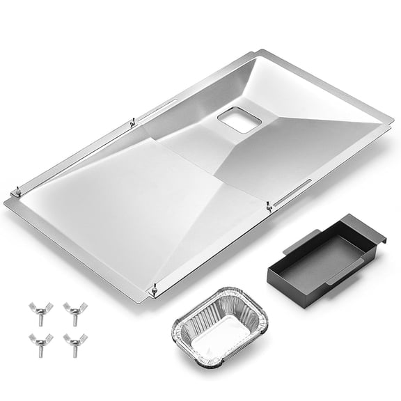 Grease Drip Pan Fits for Nexgrill Spare Parts, Adjustable with Drip Tray Suitable Compatible with Kenmore BHG,Dyna Glo&Charbroil