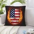 thumbnail image 6 of ZICANCN American Flag Flame Skull Throw Pillow Covers, Bed Couch Sofa Knit Decorative Pillow Covers for Living Room Farmhouse, 26"x26", 6 of 8