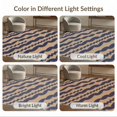 thumbnail image 7 of ODIKA 3'x5' Navy Tan Kuba Handwoven Geometric Wave Washable Area Rug Diagonal Striped Contemporary Abstract Design Non-Slip, Flatweave, Easy Care for Hallway, Laundry Room, 7 of 7