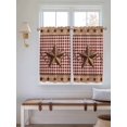 thumbnail image 2 of Vintage Texas Star Brown 2 Panel Kitchen Curtains for Windows, Red Plaid Berry Farmhouse Bathroom Privacy Curtain, Home Décor Window Treatment for Bedroom/Living Room 55"x45", 2 of 6