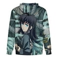 thumbnail image 5 of Demon Slayer Tokito Muichiro Jacket Casual Oversized Hoodie Stylish Zipper Hooded Sweatshirt Warm Loose Outerwear S, 5 of 8