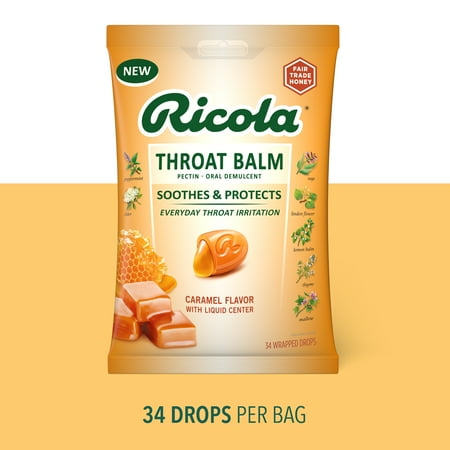 (3 pack) Ricola Caramel Throat Balm, 34 Count