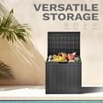 thumbnail image 3 of RAINDROPS 30 Gallon Weather-Resistant Outdoor Storage Box with Lockable Lid, Side Handles, Resin Construction for Patio Cushions, Garden Tools - Black, 3 of 7