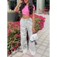 thumbnail image 6 of KelaJuan Women’s Baggy Sweatpants, Elastic High Waist Solid Color Wide Leg Pants Drawstring Trousers, 6 of 6