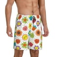 thumbnail image 2 of Fotbe Cartoon Flowers Pajama Shorts for Men, Men's Pajama Bottoms, Sleepwear,Short Pajama Pants-Medium, 2 of 9