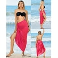 thumbnail image 3 of HAPPY BAY Women's Summer Beachwear Sarong Beach Swim Cover ups Long Sheer Wraps Scarf Skirt Swimsuit Bikini Coverups for Women One Size Solid, Rose, 3 of 4