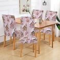 thumbnail image 2 of Yayeee 2 Pack Dining Chair Covers Stretch Parson Chairs Slipcovers Seat Protector, Pink Gingerbread Houses, 2 of 6
