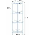 thumbnail image 7 of 4 Tier Floor Standing Corner Shower Caddy Organizer Shelf with Hooks, Bathroom Shelves Stand Rack, Blue, 7 of 7