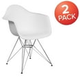 thumbnail image 2 of Flash Furniture 2 Pack Alonza Series White Plastic Chair with Chrome Base, 2 of 13